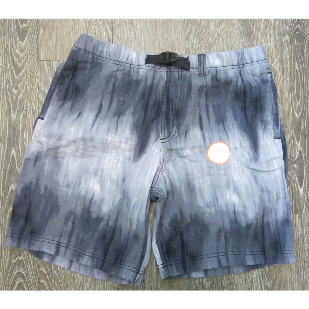 Boys *NWT* Tie Dye Shorts Size 18 (XXL) Buckle Pockets Casual Summer Black/Gray